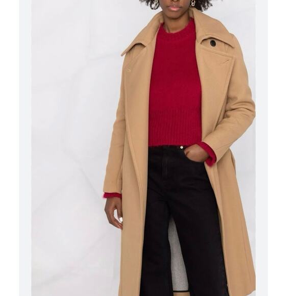 Rag & Bone Amber Belted Trench Coat Camel Wool Blend Long Coat Size XS EUC - Picture 4 of 13